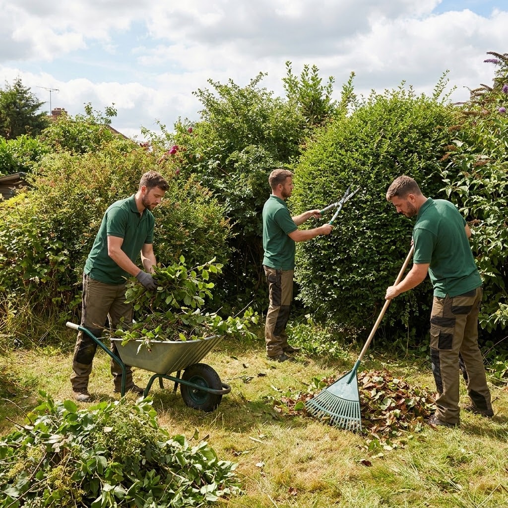 expert garden clearance specialists while working